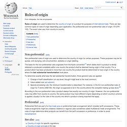 Rules of origin