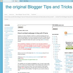 How to embed webpage in blog with iFrame