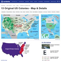 Original Thirteen Colonies, United States Original 13 Colonies Map
