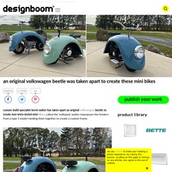 an original volkswagen beetle was taken apart to create these mini bikes