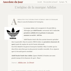 L’origine de la marque Adidas