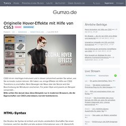 Originelle Hover-Effekte mit Hilfe von CSS3 - CSS, Webdesign, Webentwicklung - Gumzo.de