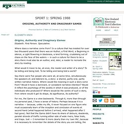 Origins, Authority and Imaginary Games