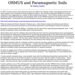 ORMUS and Paramagnetic Soils