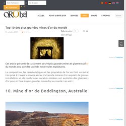 Top 10 des plus grandes mines d'or du monde
