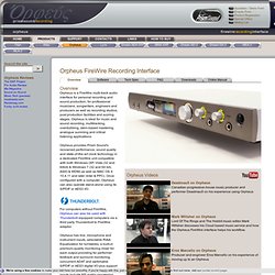 Orpheus Recording Interface Home Page