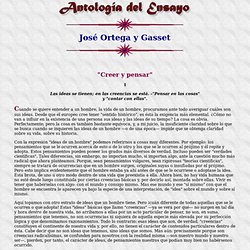 José Ortega y Gasset, Antología del Ensayo Hispánico