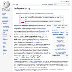 Orthogonal group