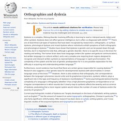 Orthographies and dyslexia - Wikipedia, the free encyclopedia