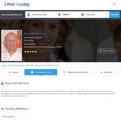 Dr. Ruud HGP Van Erve, Orthopaedic Surgeon in Deventer, - Professional Info - FindATopDoc