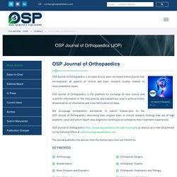 Orthotics Peer Reviewed Journal - OSP Journals