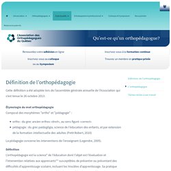 L'ADOQ - L'Association des Orthopédagogues du Québec