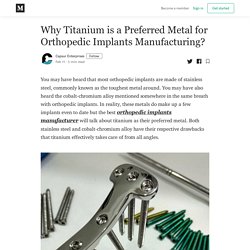 Why Titanium is a Preferred Metal for Orthopedic Implants Manufacturing?