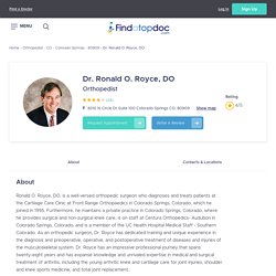 Ronald O. Royce, DO, Orthopedist in Colorado Springs, CO, 80909