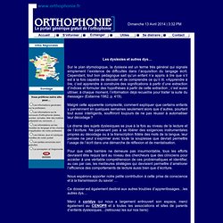 L'orthophoniste et les dyslexies, dysorthographies et autres dys...