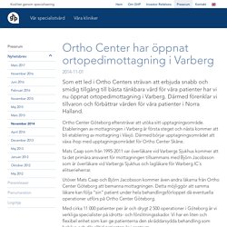 Ortho Center har öppnat ortopedimottagning i Varberg - GHP