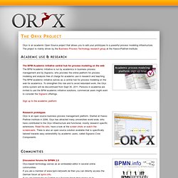 Oryx: WebHome