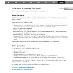 Mac OS X: Starting up in Safe Mode