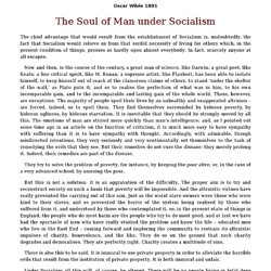 Oscar Wilde. The Soul of Man under Socialism