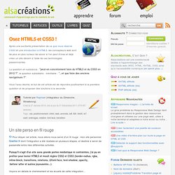 Osez HTML5 et CSS3 ! - Alsacréations