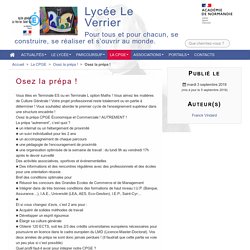 Osez la prépa ! - Lycée Le Verrier