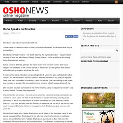 Osho Speaks on Bhuribai