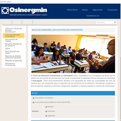 Osinergmin - OEE: Curso de Extensión Universitaria