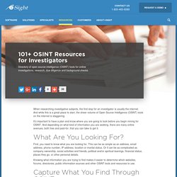 101+ OSINT Resources for Investigators