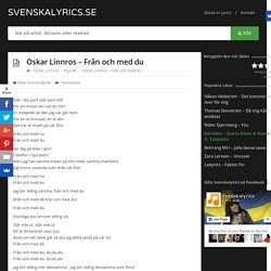 Oskar Linnros – Från och med du lyrics