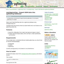 osm2pgrouting - Import OSM data into pgRouting Database — Open Source Routing Library
