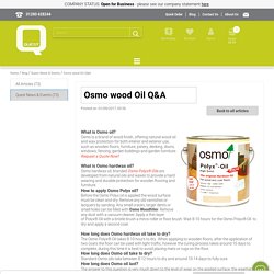Osmo wood Oil Q&A