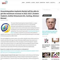 Osseointegration Implants Market will be able to get the maximum revenue in 2021-2027