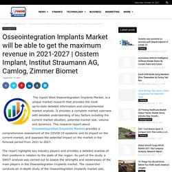 Osseointegration Implants Market will be able to get the maximum revenue in 2021-2027