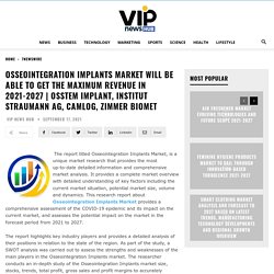 Osseointegration Implants Market will be able to get the maximum revenue in 2021-2027