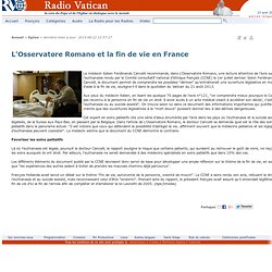 L'Osservatore Romano et la fin de vie en France