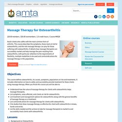 Massage Therapy for Osteoarthritis — American Massage Therapy Association
