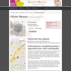 Ostéopathe Paris 17 - Olivier Menou