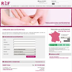 Registre Des Ostéopathes de France ROF - Association ostéopathie