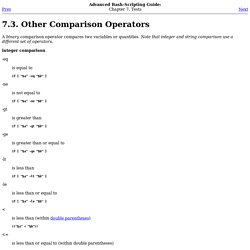 Other Comparison Operators