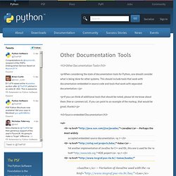 Other Documentation Tools