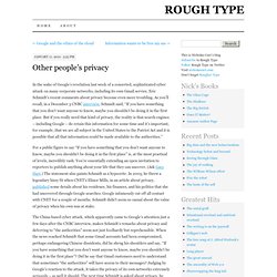 Other people's privacy - Rough Type: Nicholas Carr's Blog (Jan 2010)
