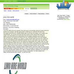 Other Services - Limo Hire World