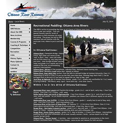 Ottawa River Runners Association - Local Rivers