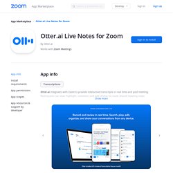 Otter.ai Live Notes for Zoom - Zoom App Marketplace