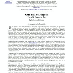 Our Bill of Rights: How It Came to Be