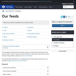 Our feeds - Transport for London