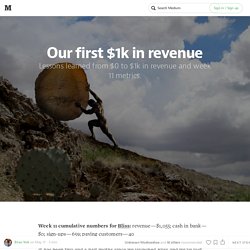 Our first $1k in revenue