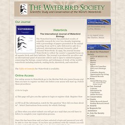 Our Journal — The Waterbird Society