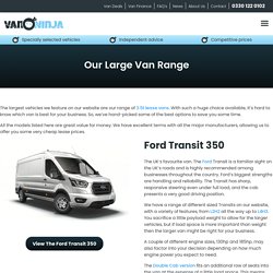 Our Large Van Range - Van Ninja Van Leasing