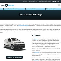 Our Small Van Range - Van Ninja Van Leasing
